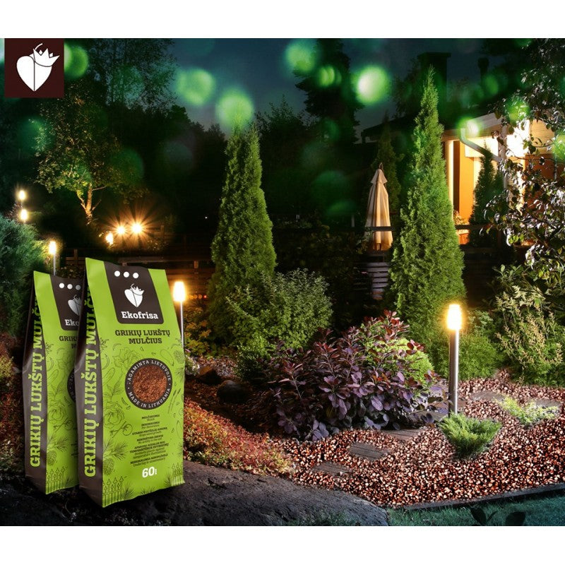 Buckwheat hull mulch